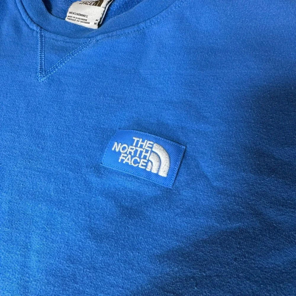 The North Face Mens M Blue Crewneck Sweatshirt Heritage Patch Fleece Pullover
